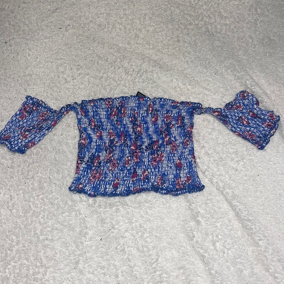 BLUE AND PINK CROP TOP SET - Picture 2 of 4